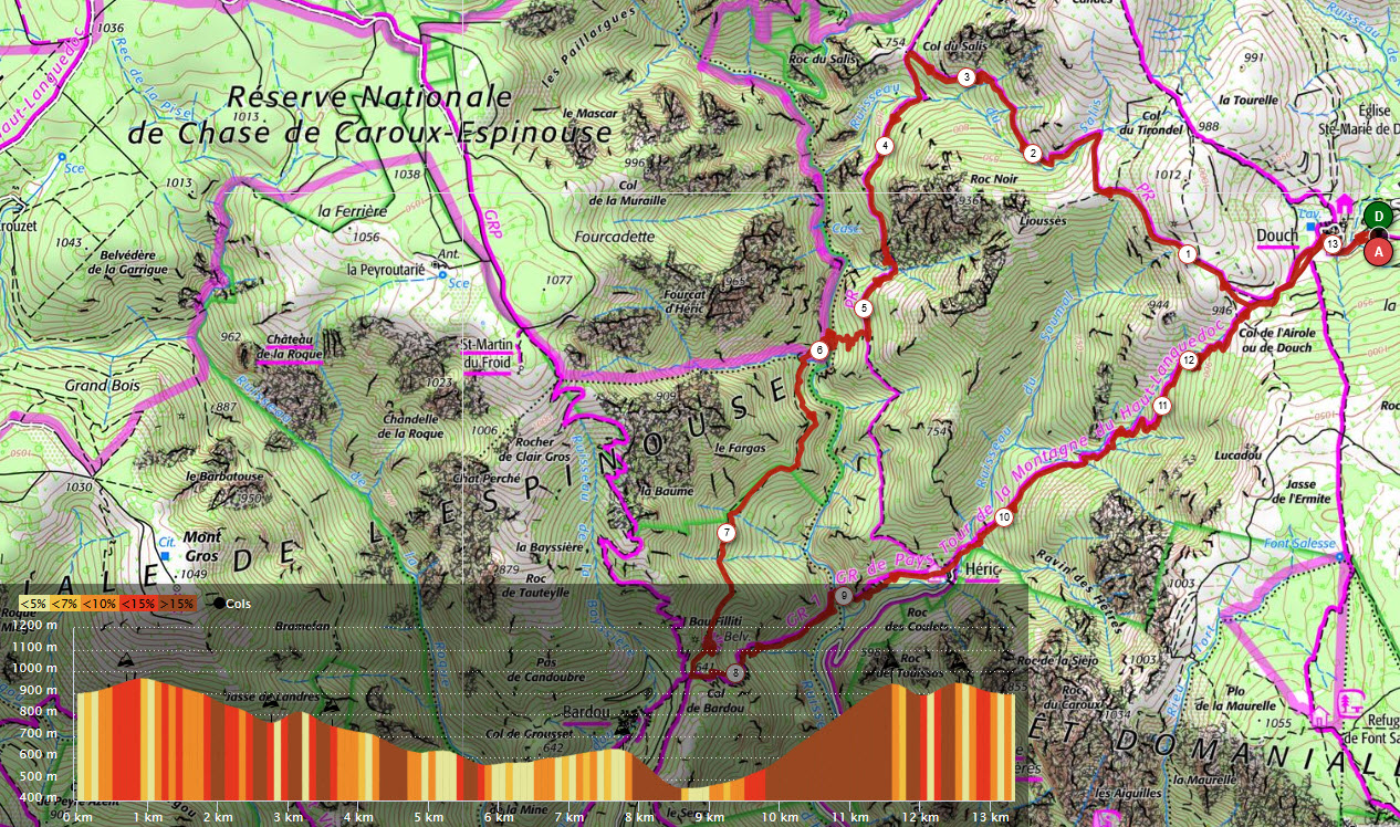 Occitanie-rando - Trekking - Hérault - Caroux - Douch - Vallée du Vialais - Le sentier des 3 cols