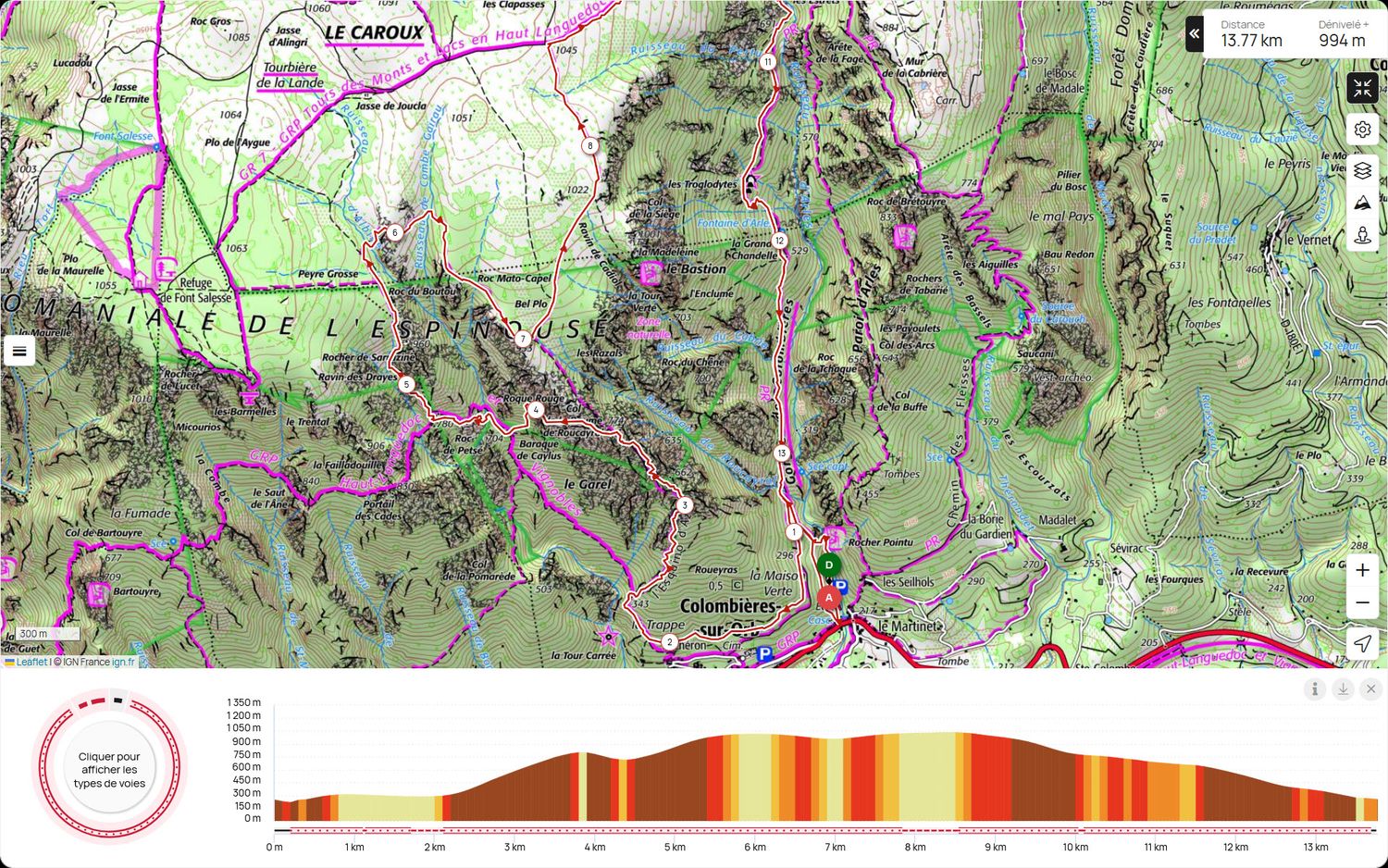 Occitanie-rando - Trekking - Hérault - Caroux - Colombières-sur-Orb - Les gorges de Colombières - Versant sud - La vire de Roque rouge Occitanie-rando - Trekking - Hérault - Caroux - Colombières-sur-Orb - Les gorges de Colombières - Versant sud - La vire de Roque rouge