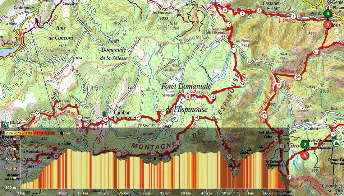Occitanie-rando - Randonnée itinérante - Tours de la Montagne du Haut-Languedoc - Boucle de l'Espinouse